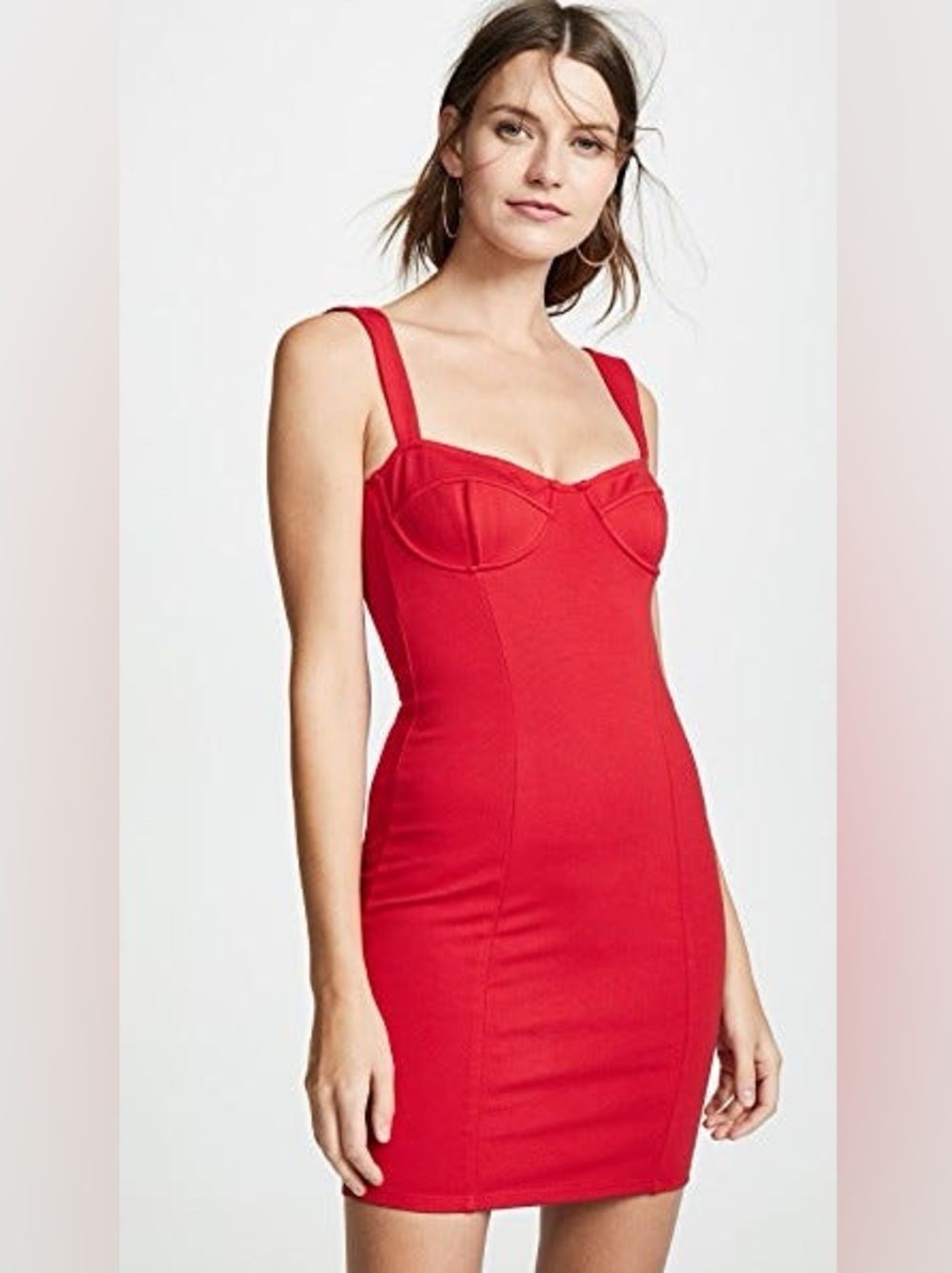 Capulet bright red bria bustier bodycon dress